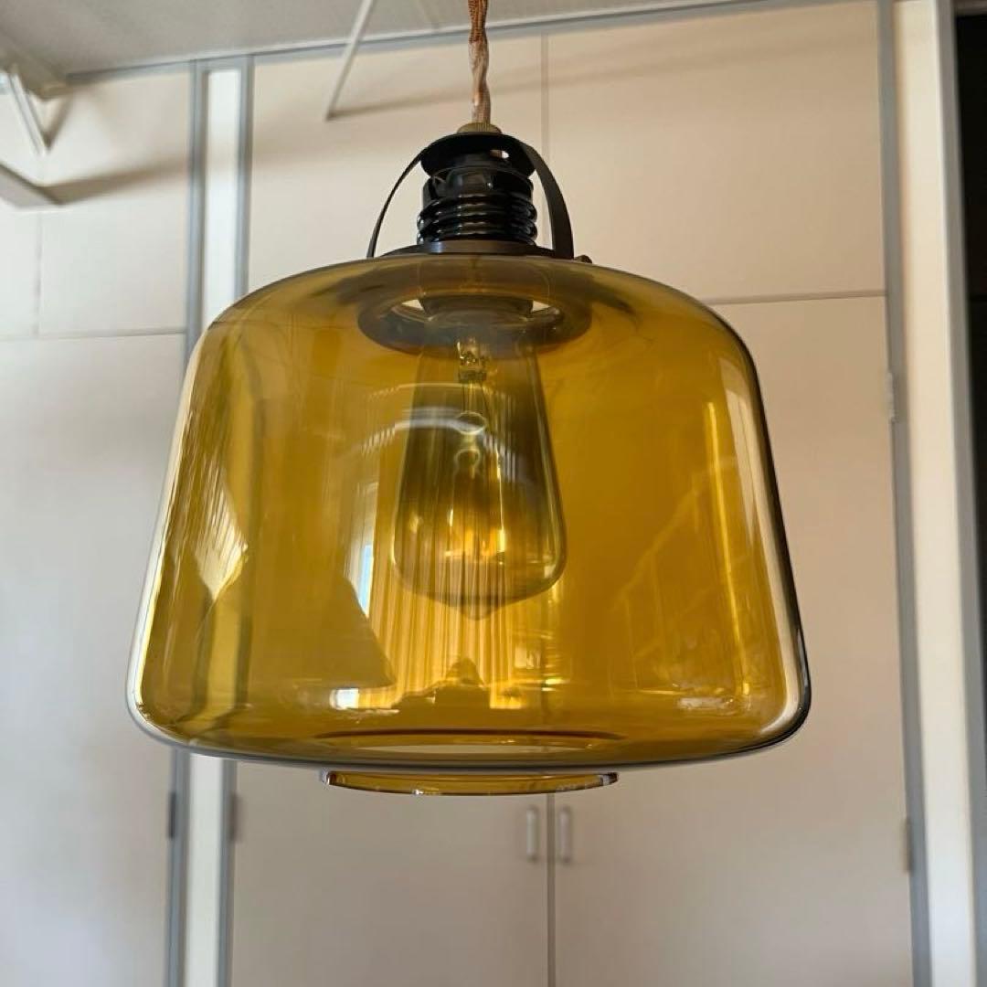 unico ウニコ　アプロス　ペンダントランプ　アンバーガラス　ヴィンテージ調