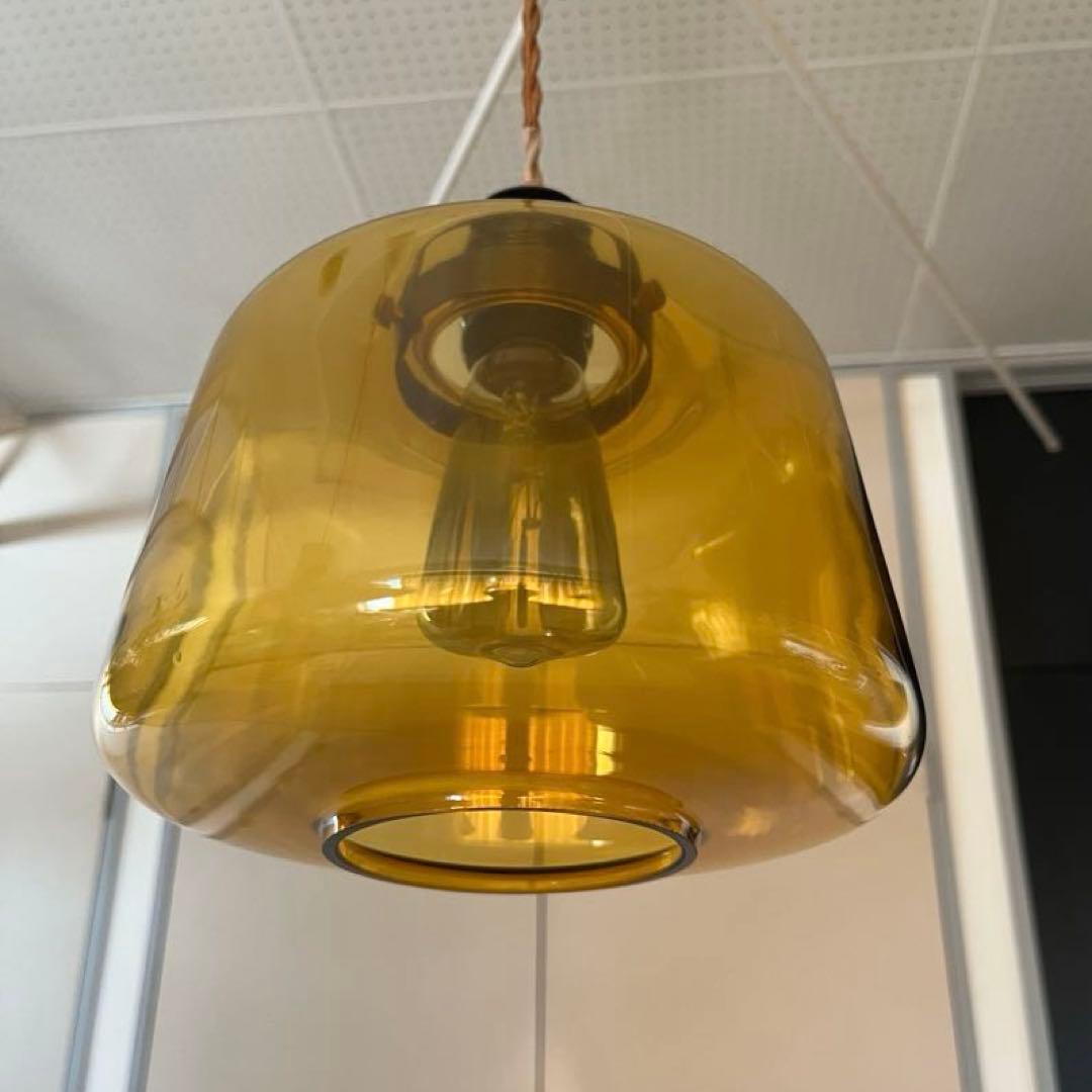 unico ウニコ　アプロス　ペンダントランプ　アンバーガラス　ヴィンテージ調