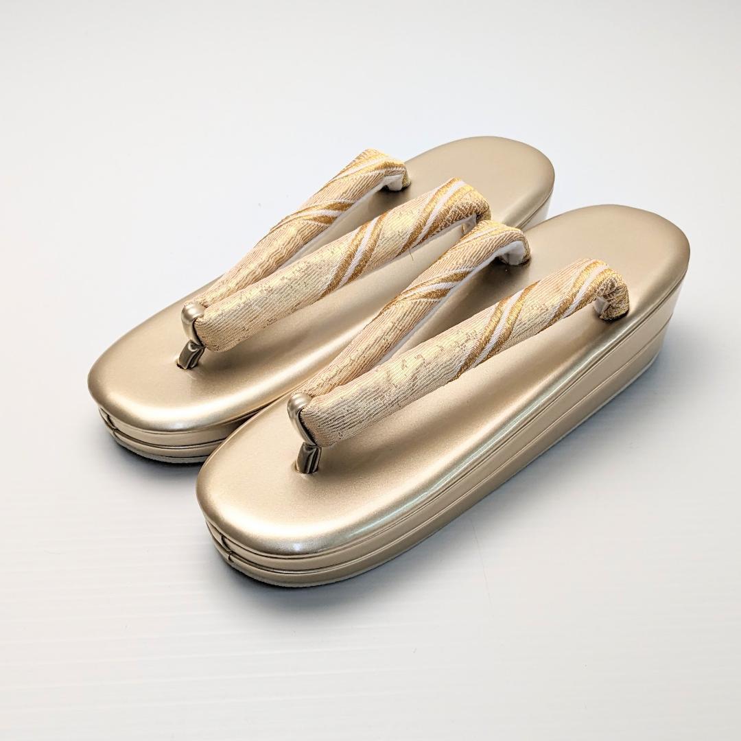 和装 草履バッグセット 振袖 帯地 ゴールド 金 フリーサイズ w22-1