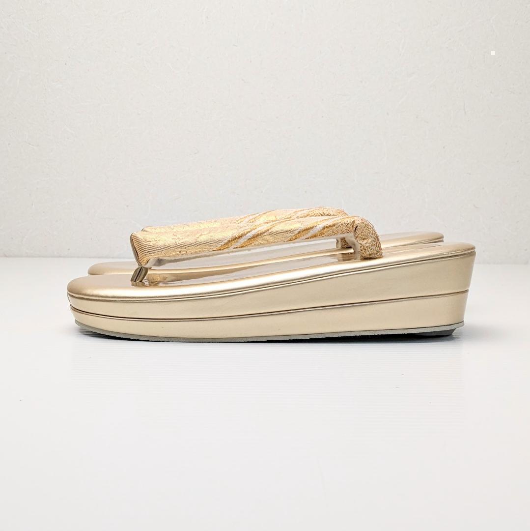 和装 草履バッグセット 振袖 帯地 ゴールド 金 フリーサイズ w22-1