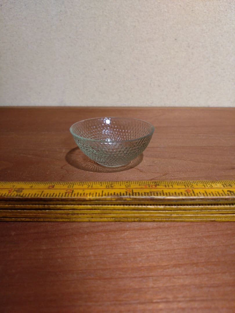 明治ガラス あられ紋 盃 猪口