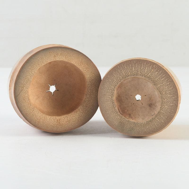 茶道具　大徳寺　柴野　長谷川寛州作　竹蓋置　一双　共箱　V　9796