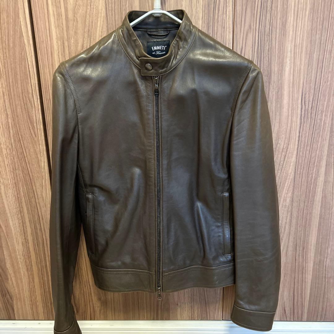 EMMETI エンメティ ライダースジャケット JURI 46 ブラウン