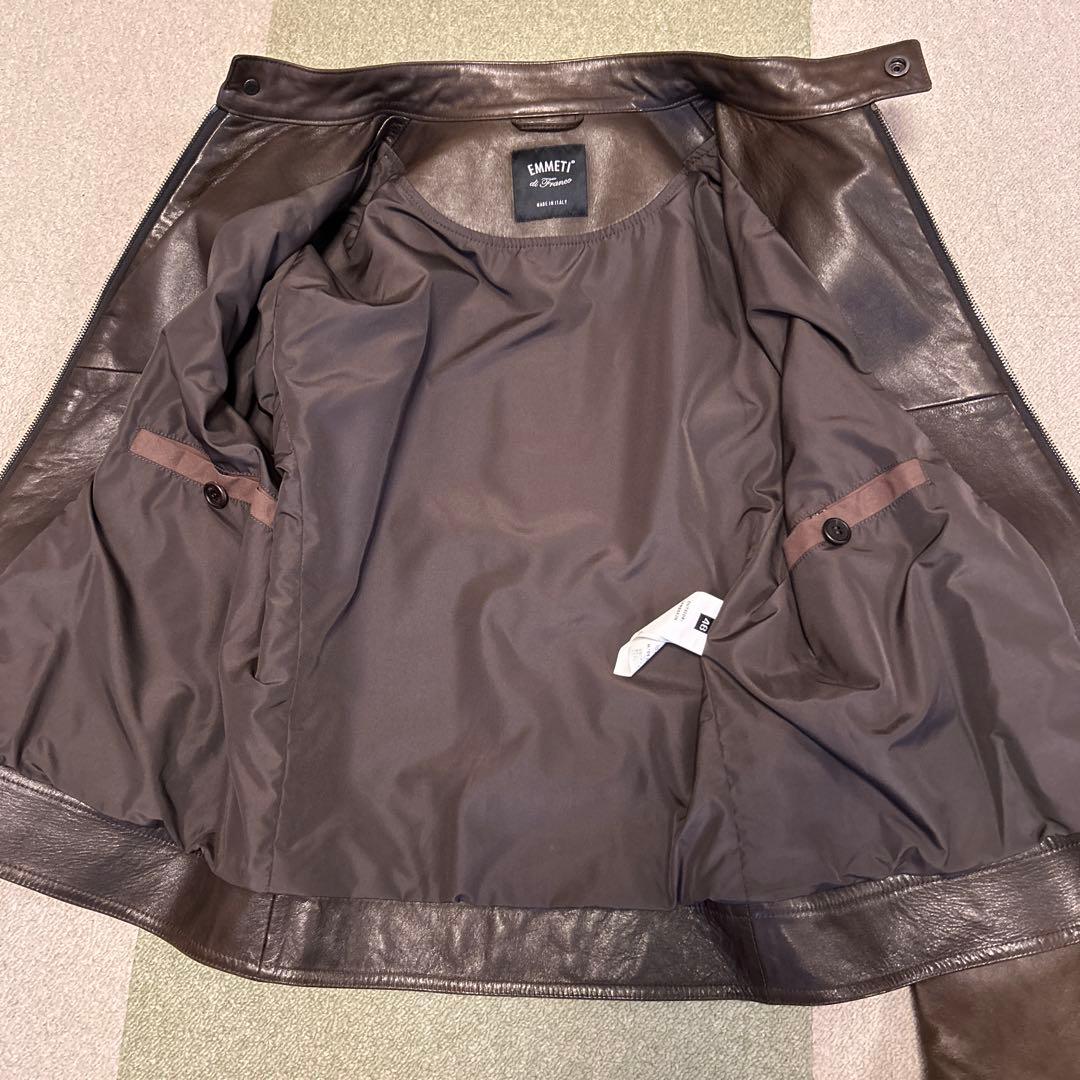 EMMETI エンメティ ライダースジャケット JURI 46 ブラウン