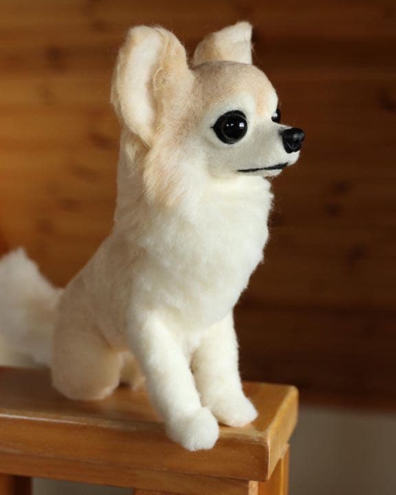 羊毛フェルト　ロングコートチワワ