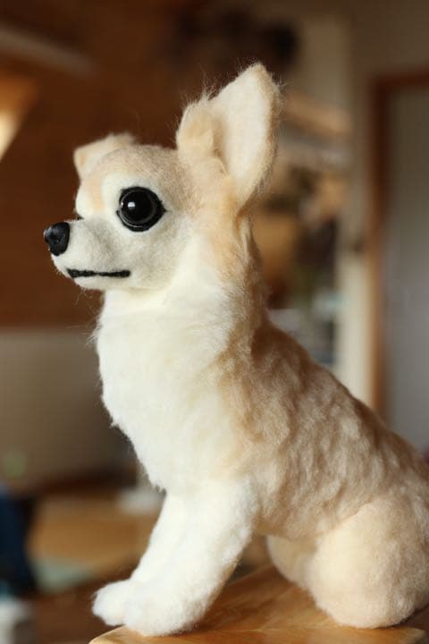 羊毛フェルト　ロングコートチワワ