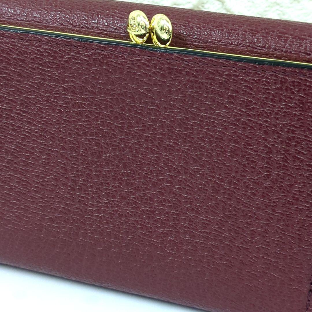 ヴィヴィアンウエストウッド/三つ折り財布/がま口タイプ/ワインレッド系　「美品」