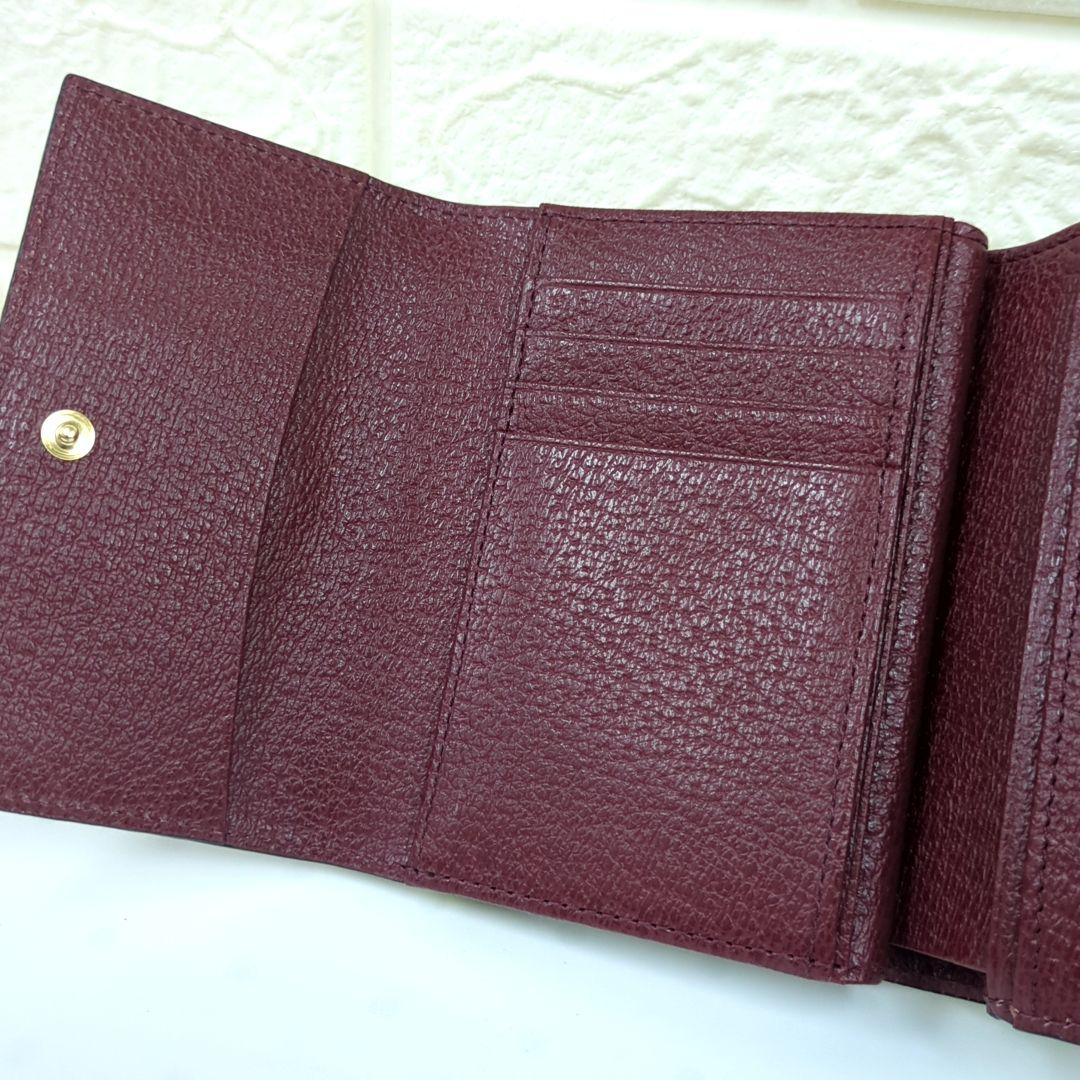 ヴィヴィアンウエストウッド/三つ折り財布/がま口タイプ/ワインレッド系　「美品」