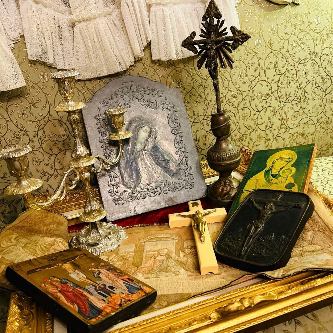 セット　キリスト教　十字架　踏み絵　アンティーク　ビンテージ