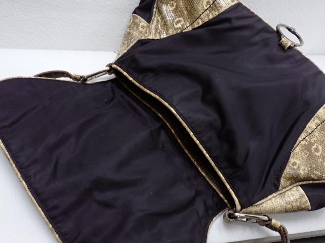 PRADA プラダ ナイロン×パイソン柄 ワンショルダーバッグ G8-B