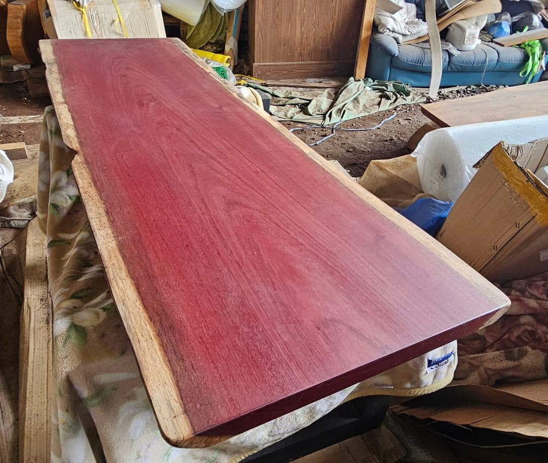 パープルハート　一枚板　ダイニングテーブル　カウンター　テーブル　ウォールナット