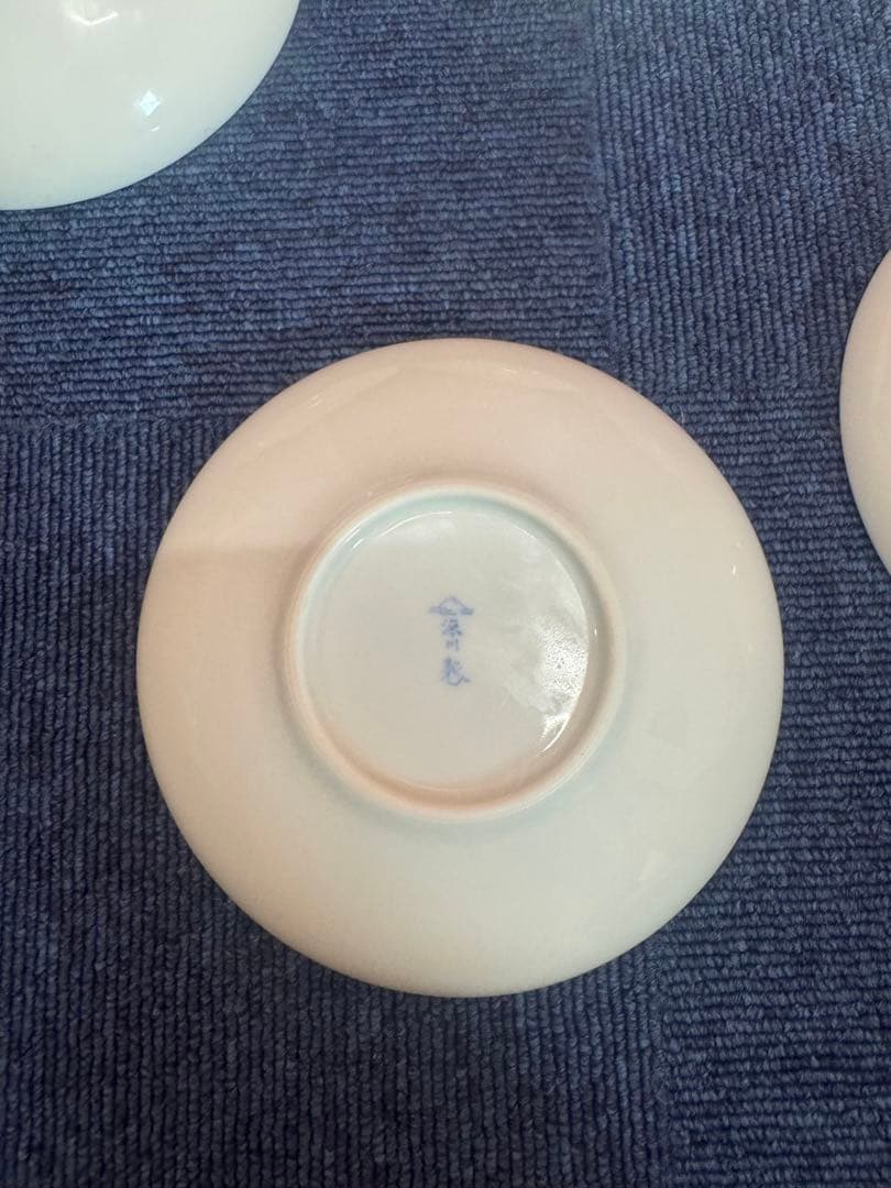 1713  宮内庁御用達　深川製磁　スノーローズ取り皿揃　5枚セット　未使用