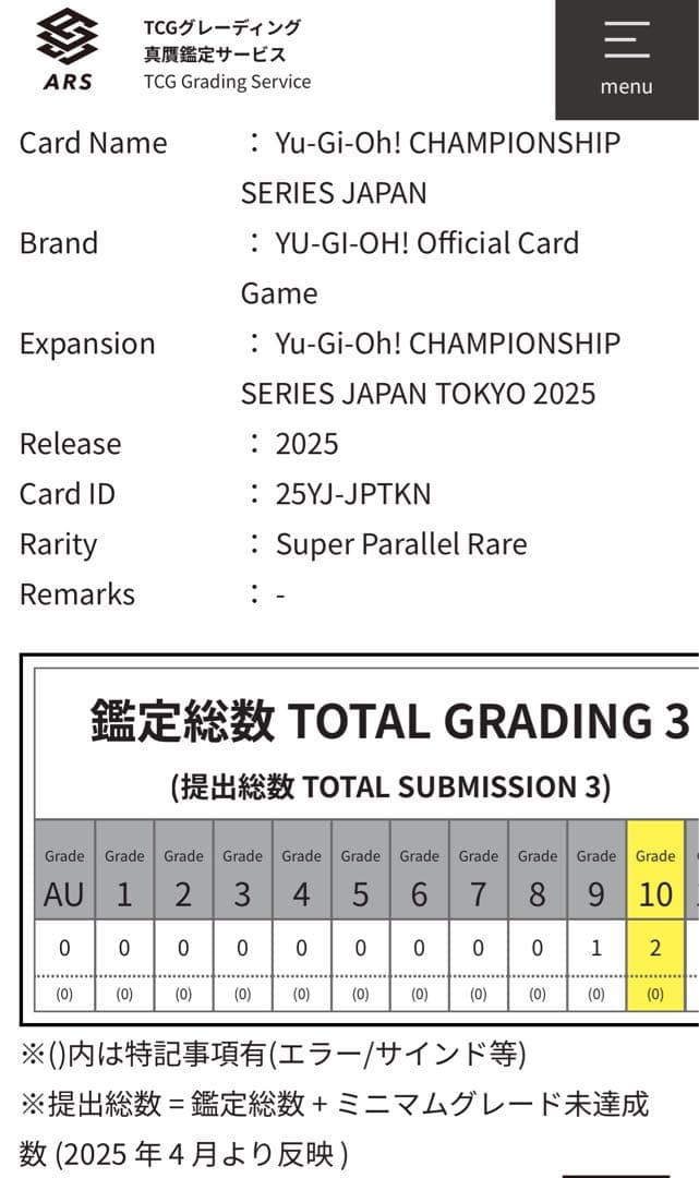 ぬ*ゃ様 遊戯王　YCS Championship Card トークンARS10