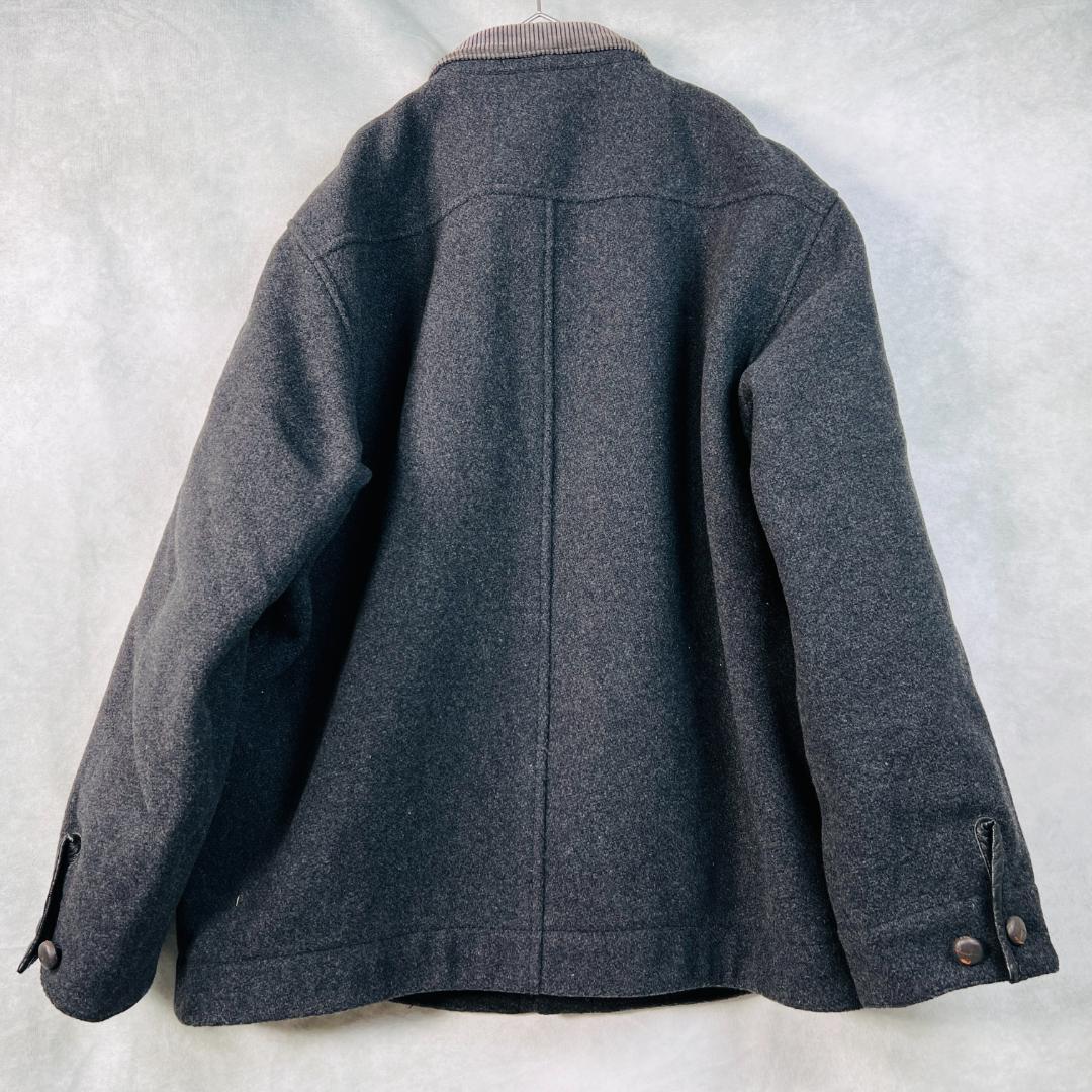 【パパス】ハンティングジャケット 中綿ライナー リバー コーディロイ 異素材 L