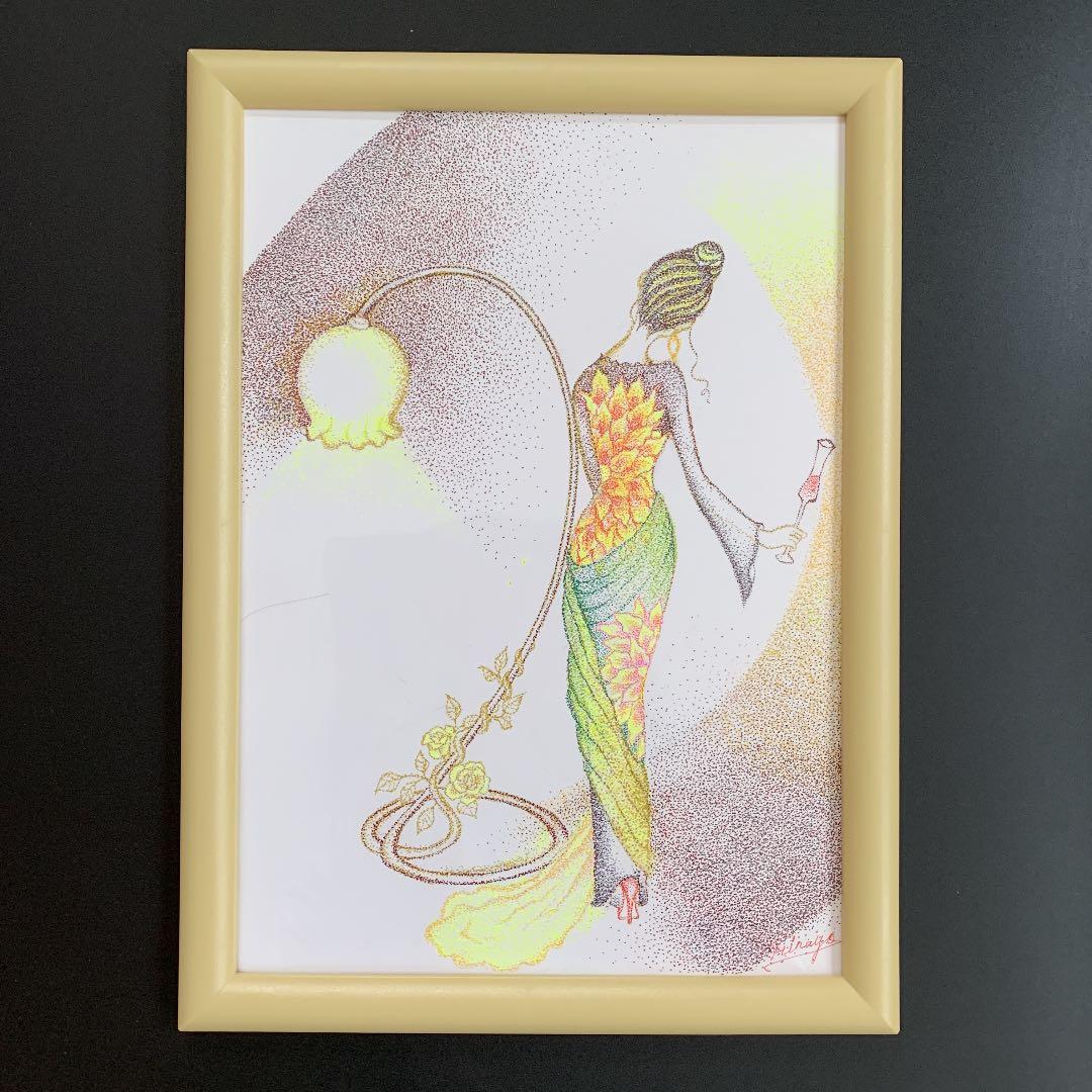 ラウンジにて　　　点描画