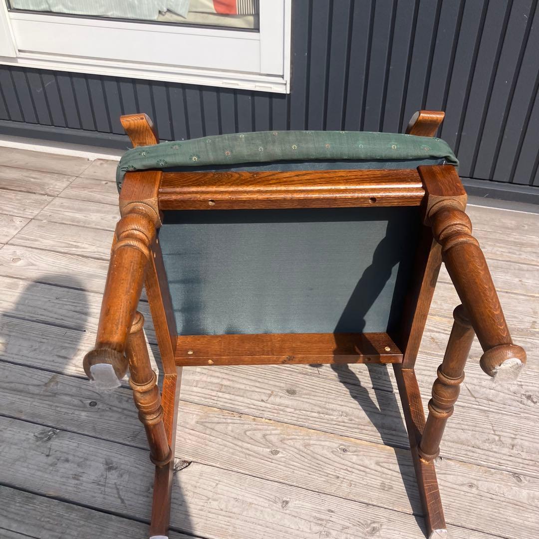 アンティーク 木製椅子 彫刻装飾 アームチェア ダイニングチェア ビンテージ