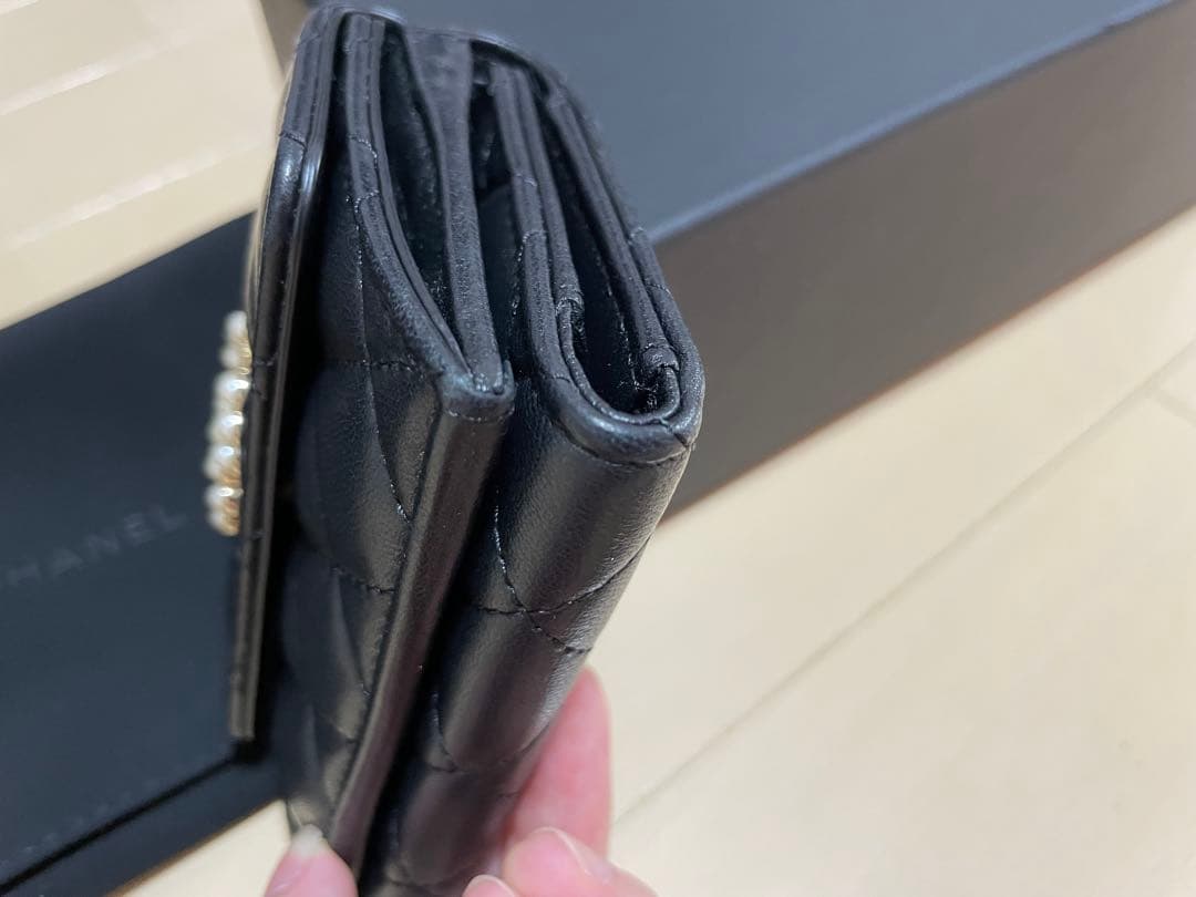 CHANEL ラムスキン スモールフラップウォレット AP3808 ブラック