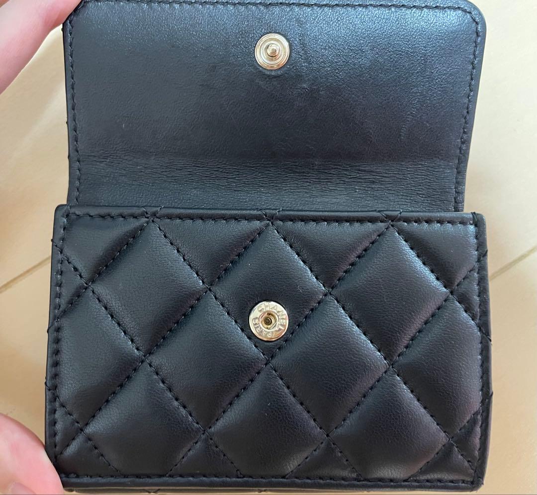 CHANEL ラムスキン スモールフラップウォレット AP3808 ブラック