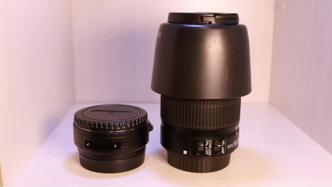 レンズ(ズーム) EF-S 55-250 is ii + ef-eos M adapter