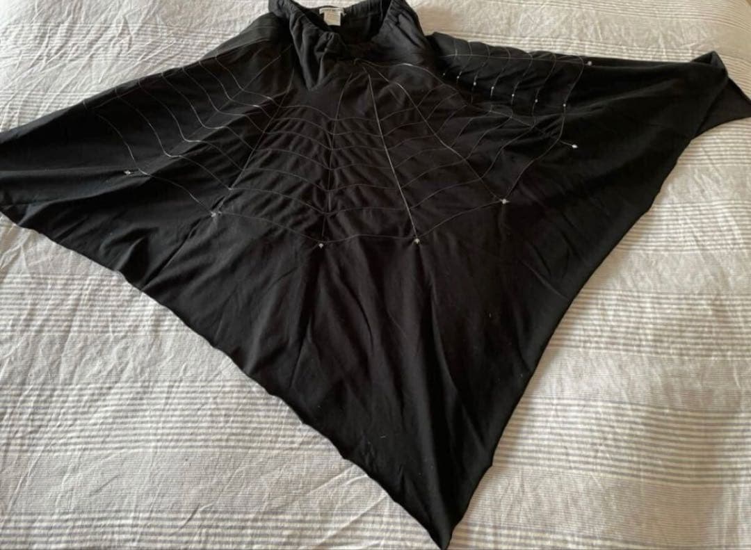 [90s] ISSEY MIYAKE スカート “蜘蛛の巣” ブラックコットン