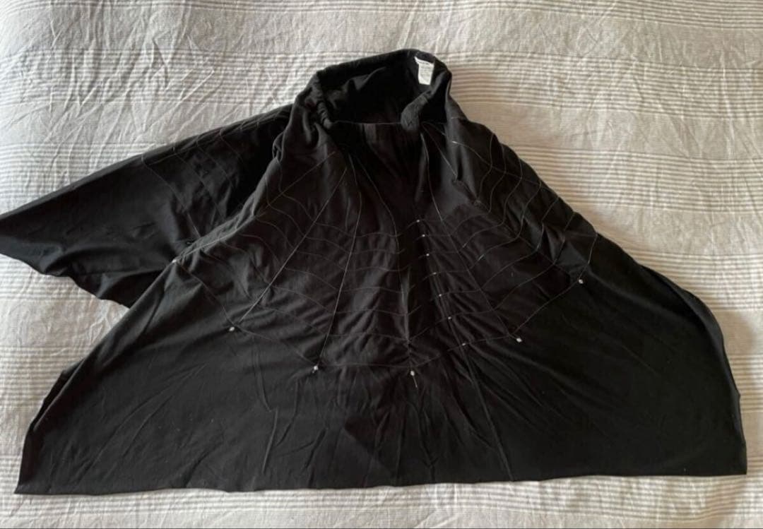 [90s] ISSEY MIYAKE スカート “蜘蛛の巣” ブラックコットン