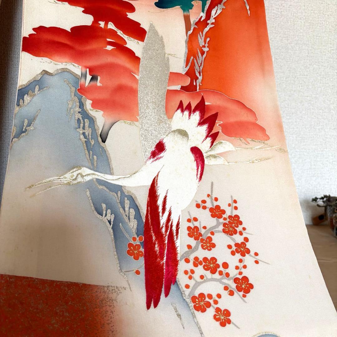 アンティーク 振袖 成人式 婚礼 花嫁衣装 大正ロマン 鶴
