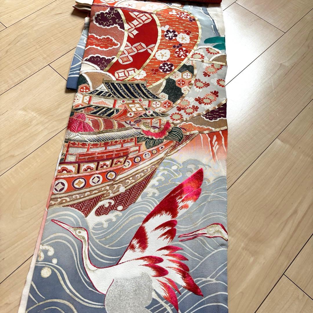 アンティーク 振袖 成人式 婚礼 花嫁衣装 大正ロマン 鶴