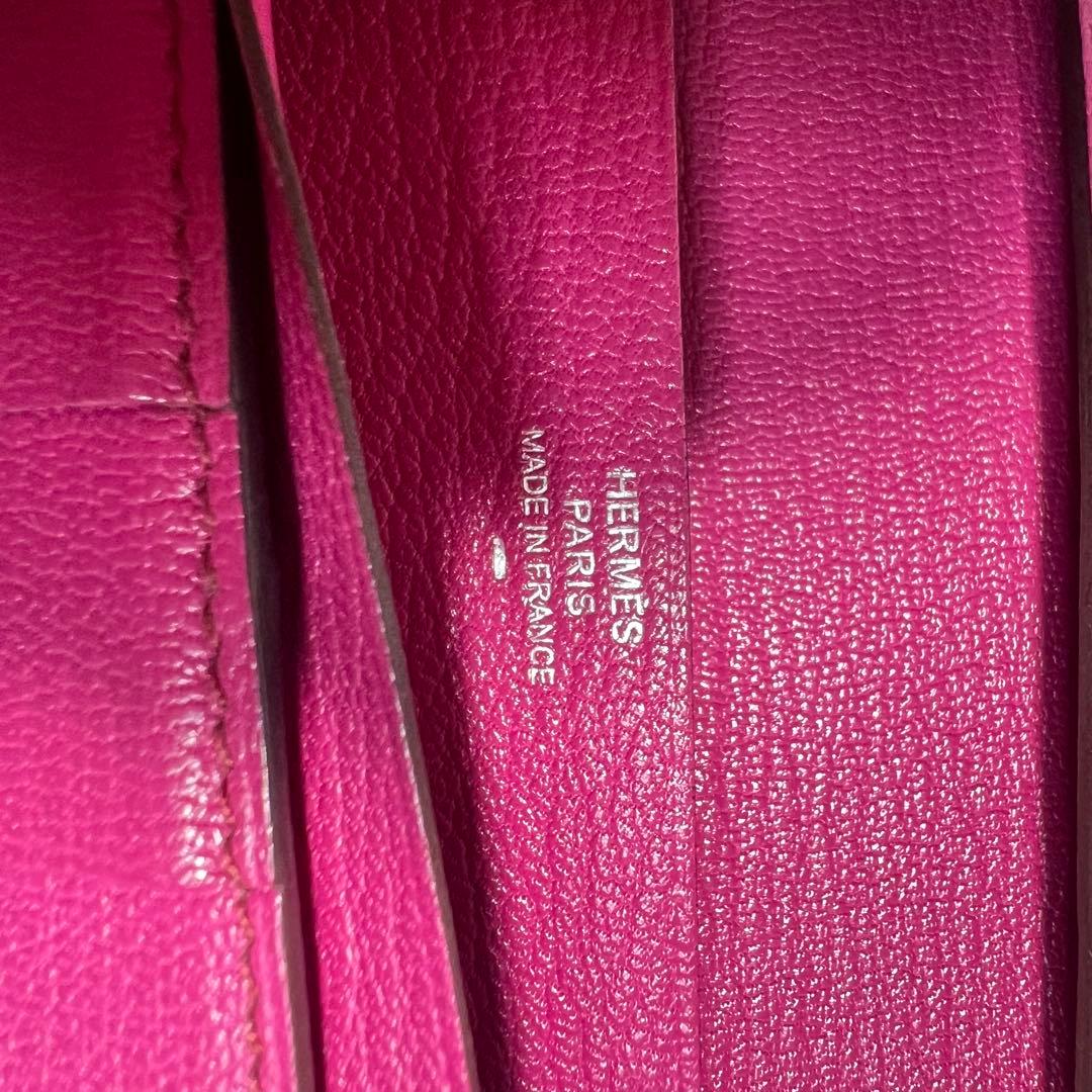 【希少】 HERMES べアンスフレリザード2つ折り長財布シルバー金具ブラック
