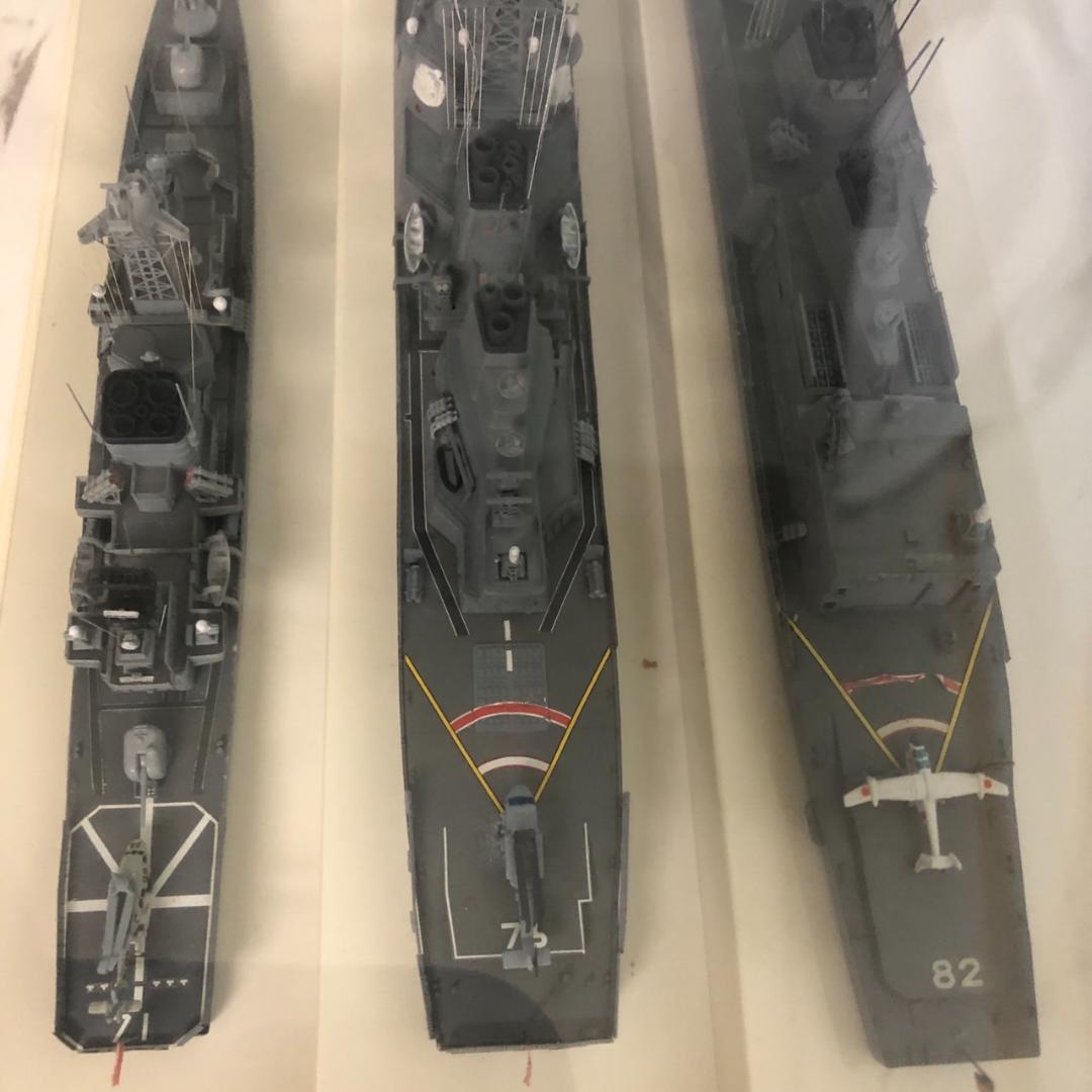 艦船 空母 戦艦 など精密模型 コレクション ケース付き 複数セット