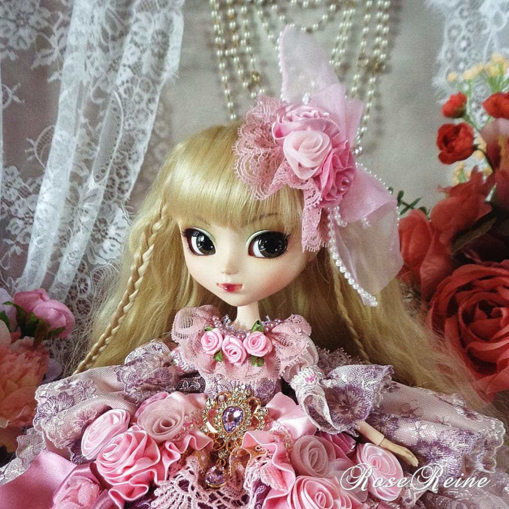 XmasSale アンネローゼ王妃クラシカルモーブピンクの豪華フリルドールドレス