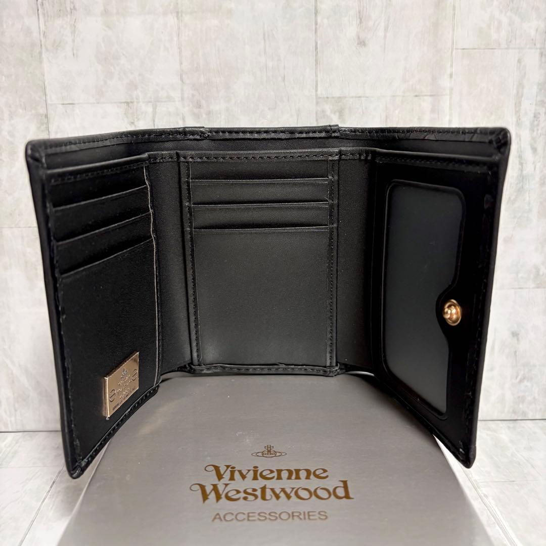 Vivienne Westwood 3つ折り財布 / ブラック/ゴールドロゴ
