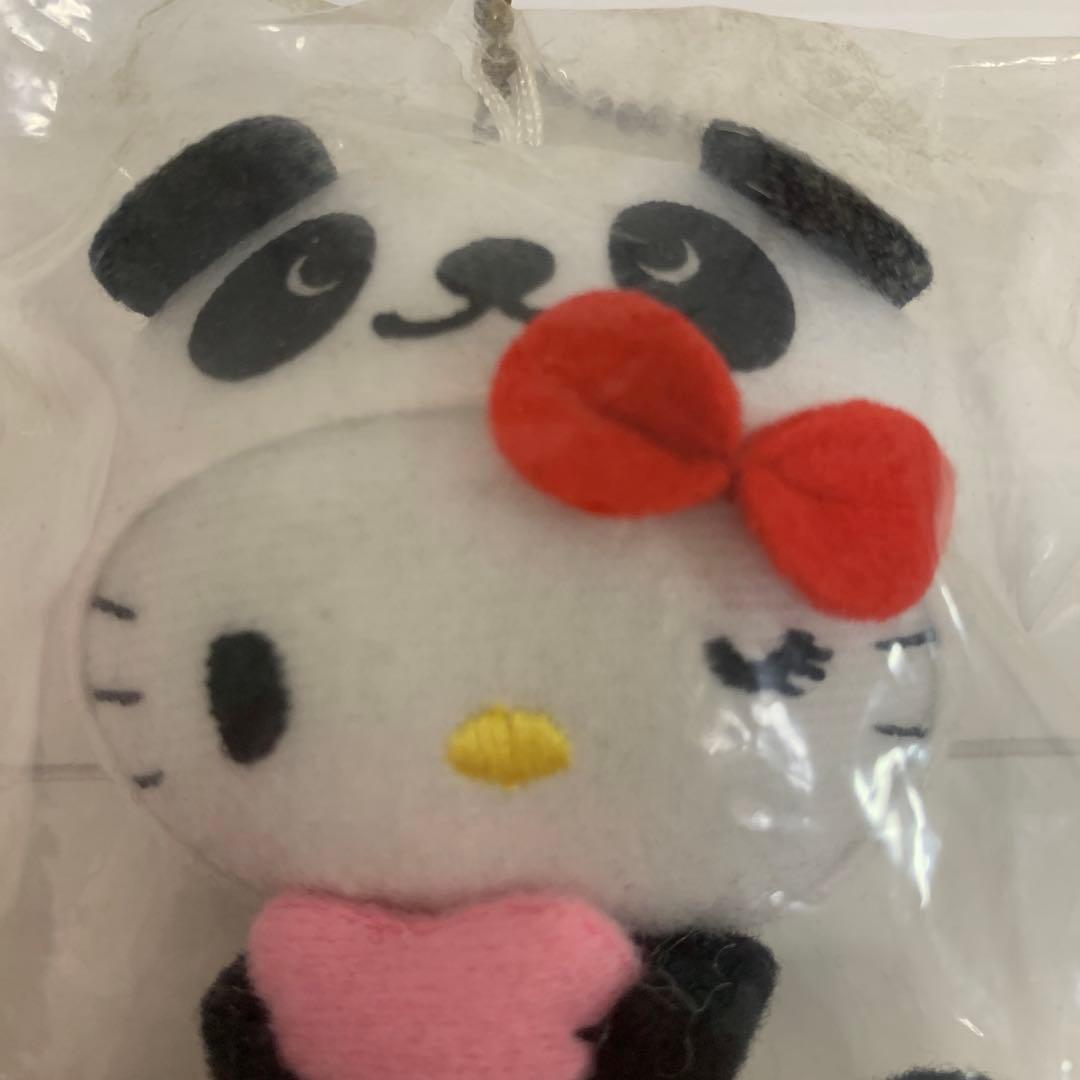 ハローキティ パンダ 着ぐるみ マスコット キーホルダー 2008年　非売品