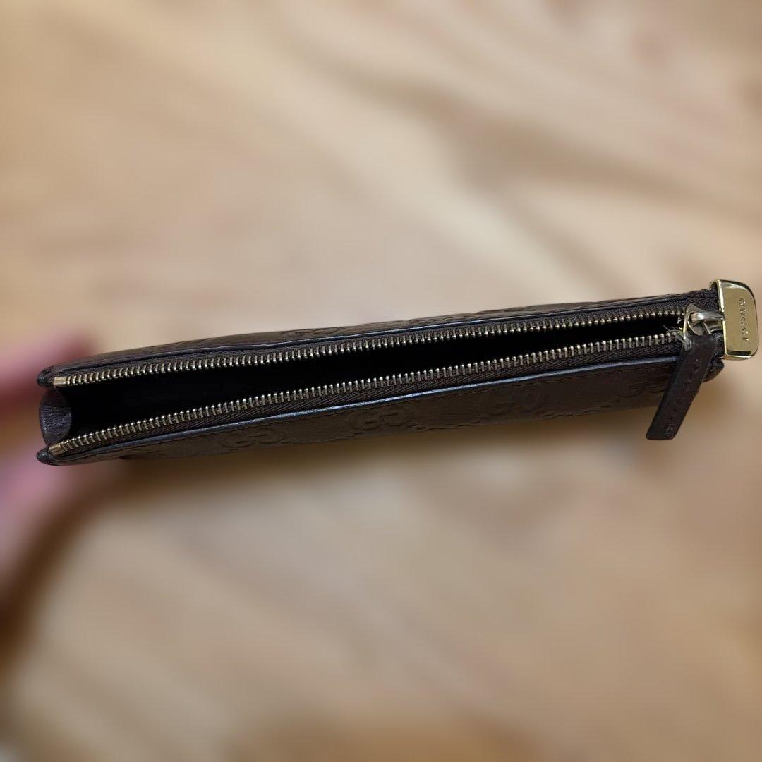 GUCCI グッチ ブラウンレザー ペンケース