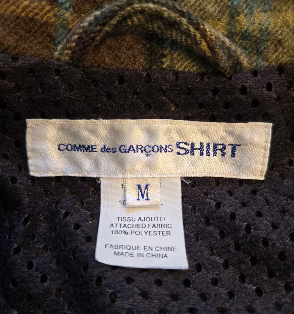 美品COMMEdesGARONS SHIRTSチェック切り替えウールブルゾン