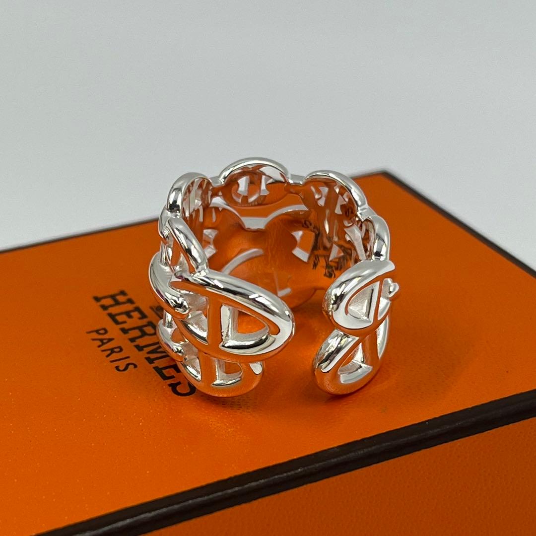 新品正規品 HERMES アンシェネ リング　GM59 シェーヌダンクル