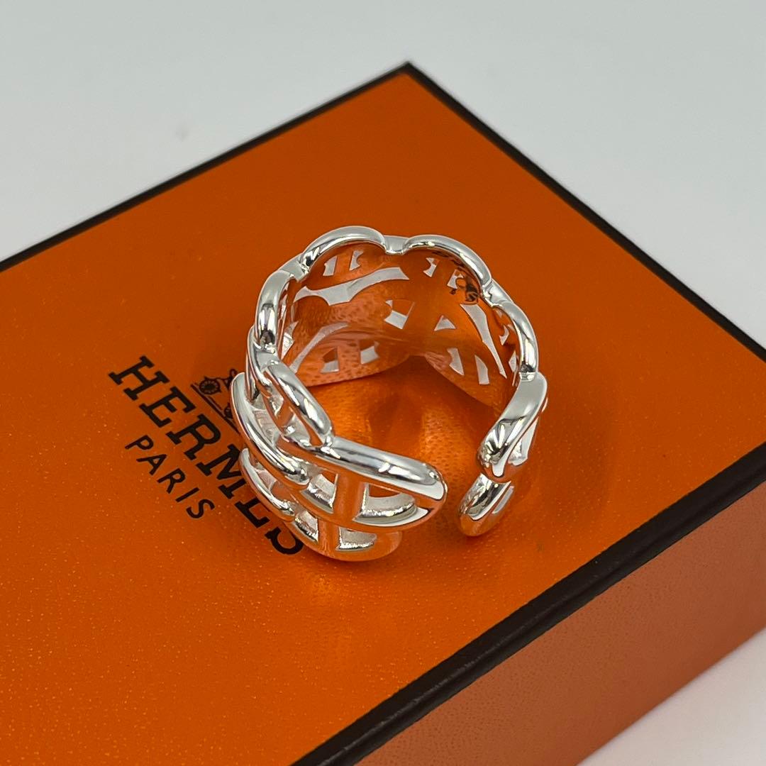 新品正規品 HERMES アンシェネ リング　GM59 シェーヌダンクル