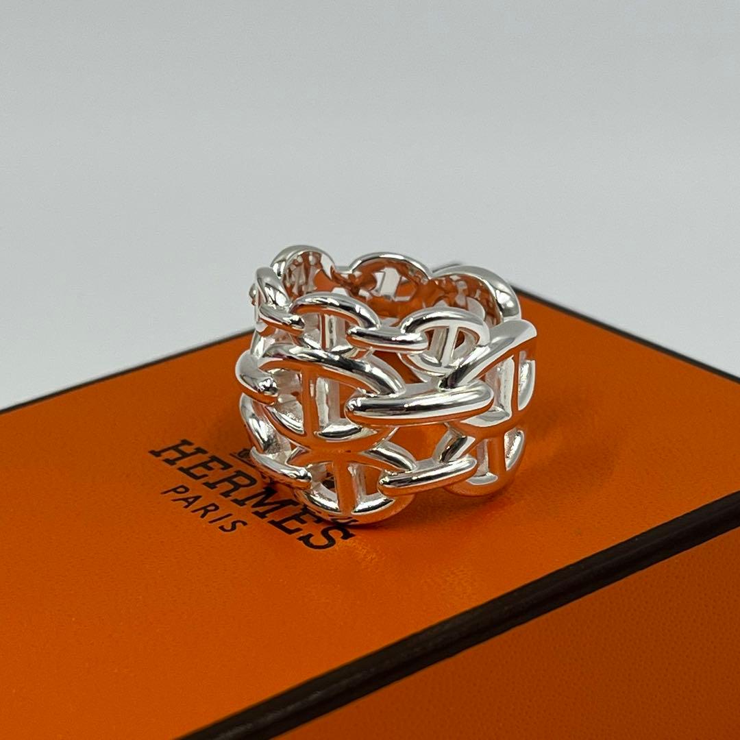 新品正規品 HERMES アンシェネ リング　GM59 シェーヌダンクル