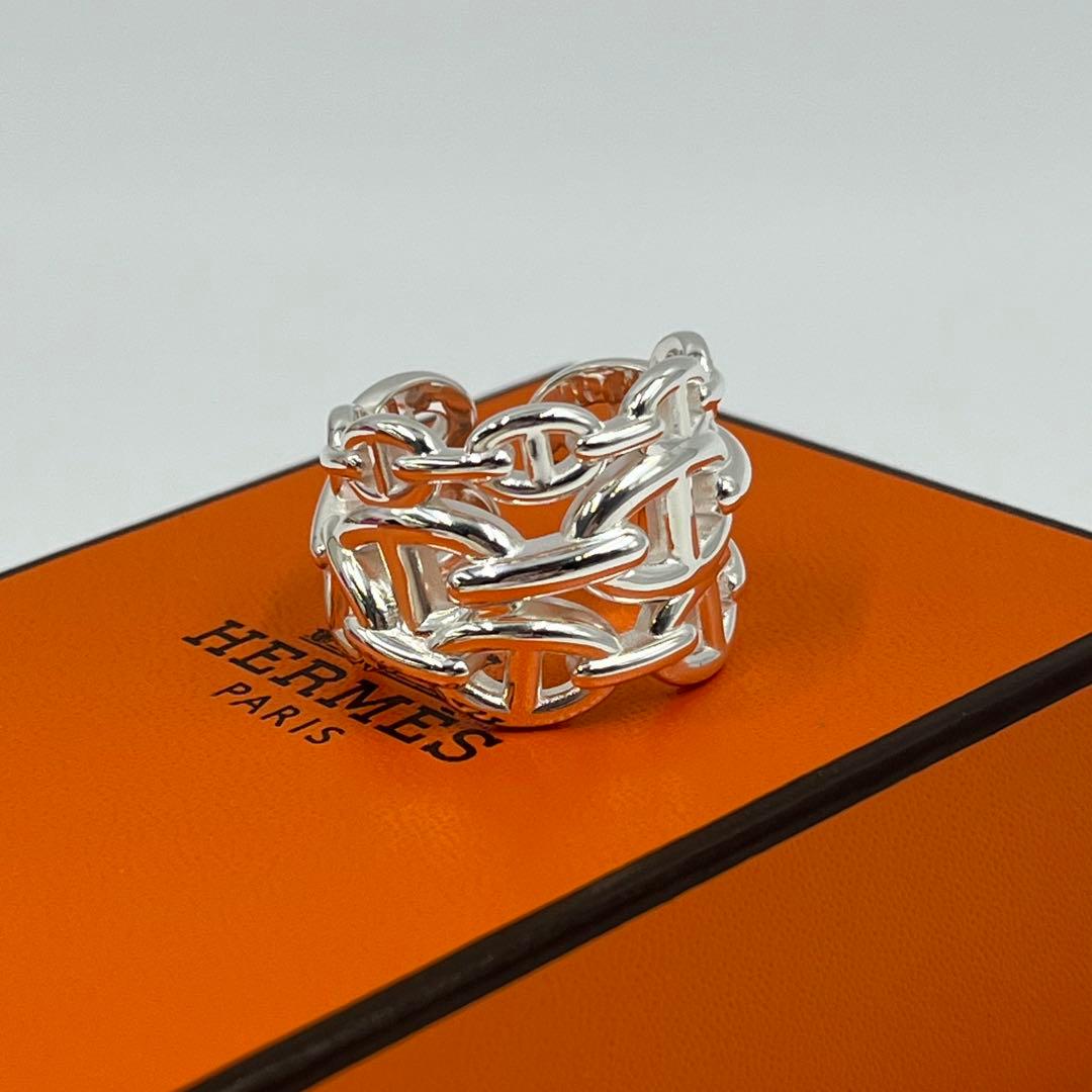 新品正規品 HERMES アンシェネ リング　GM59 シェーヌダンクル