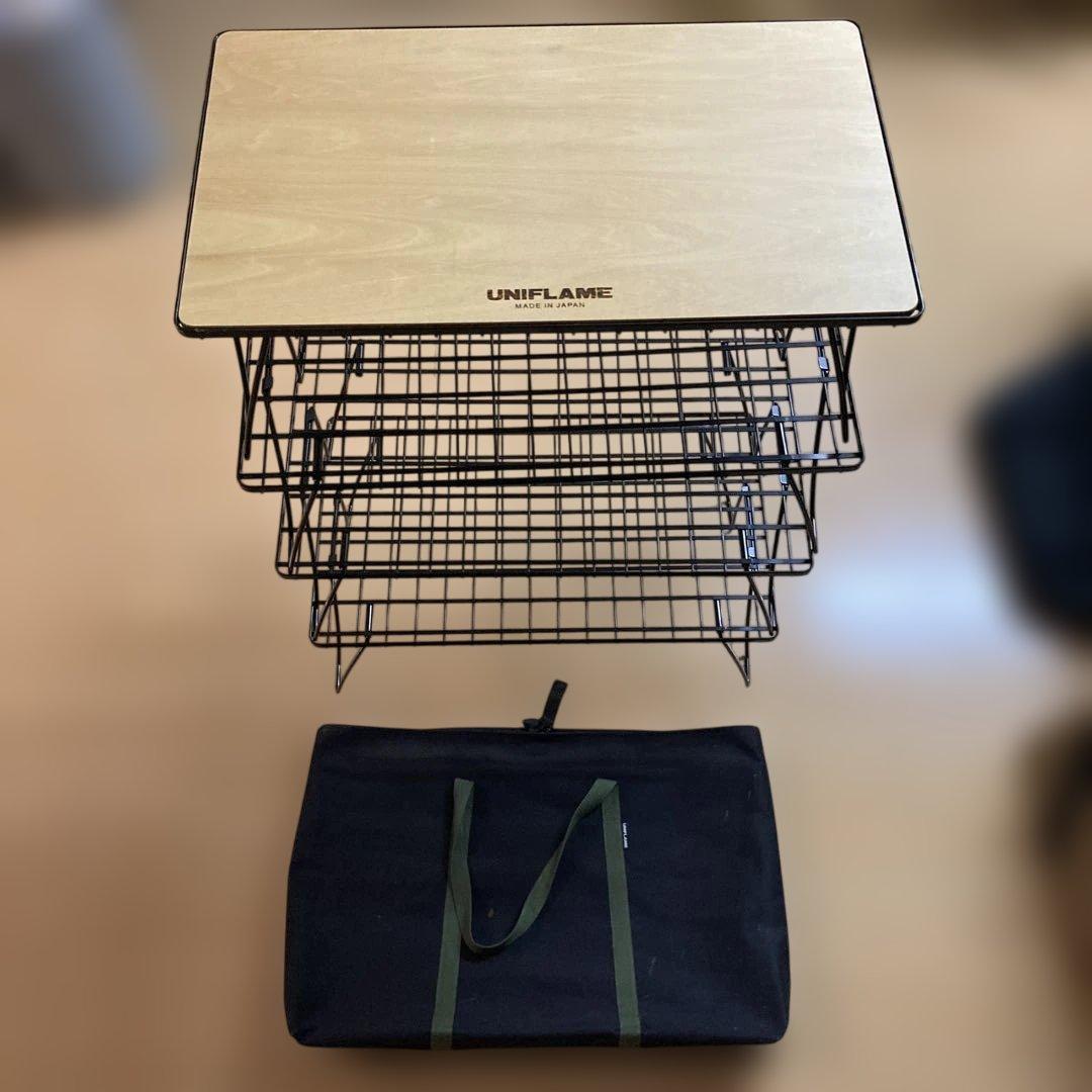UNIFLAME フィールドラック4台&ウッド天板&収納トートセット