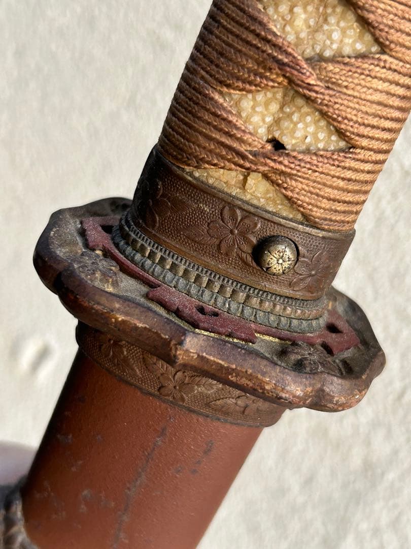 軍刀　鉄鞘　竹光　拵え　日本刀　模造刀　日本軍　　指揮刀 全長100.5cm