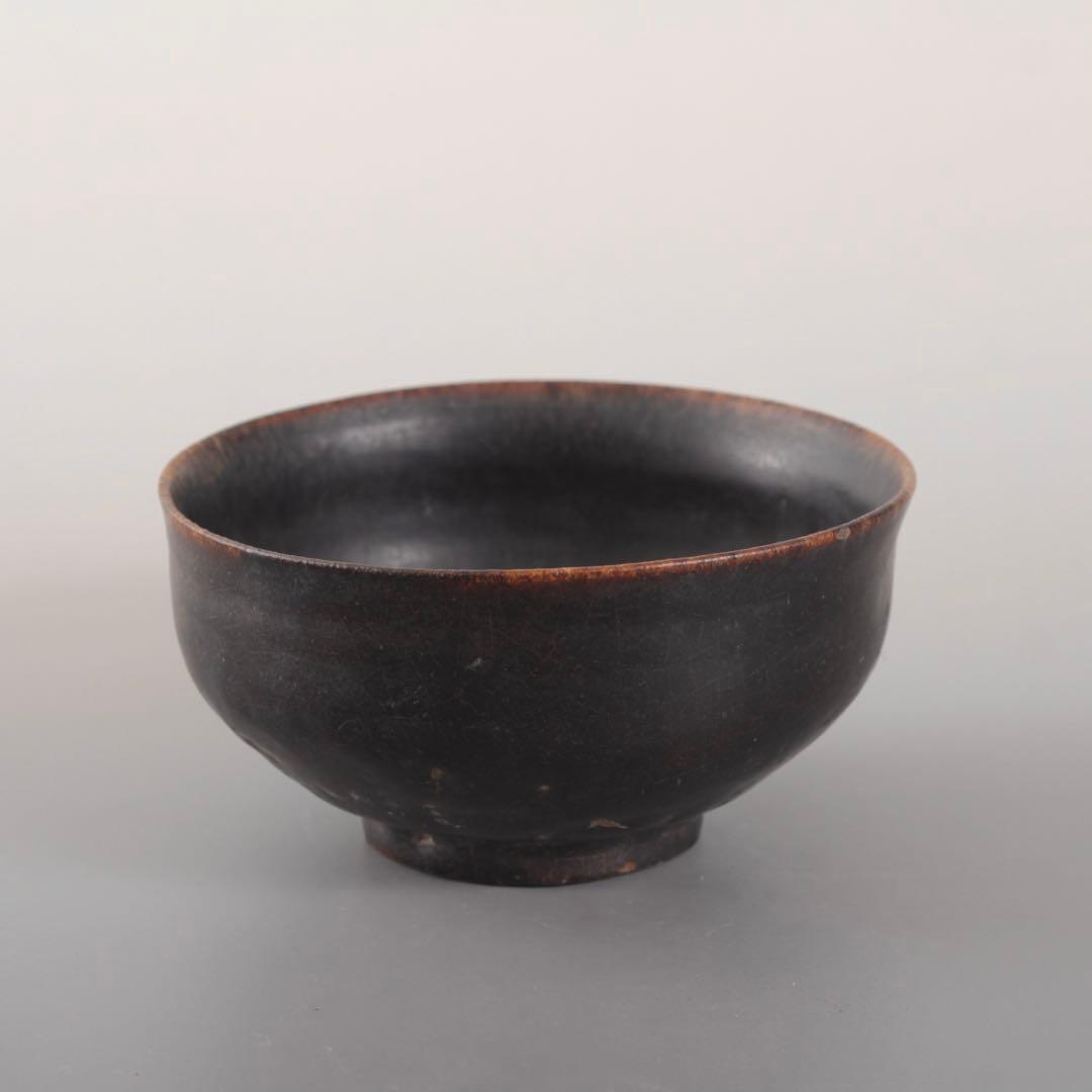 李朝 黒高麗 茶碗 茶道具 朝鮮美術 古美術 古道具 黒釉茶碗