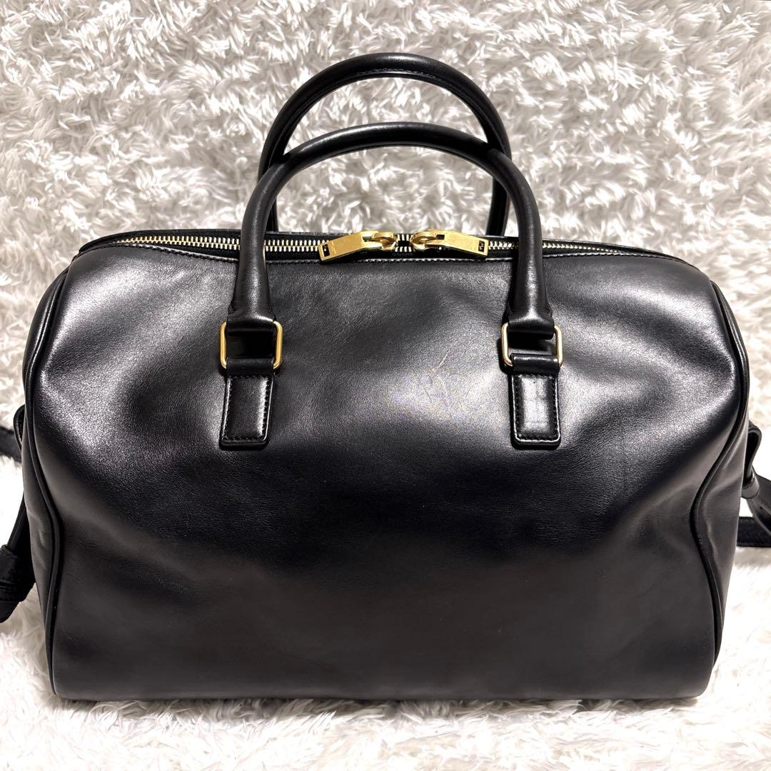 サンローラン クラシックダッフル6 2way ショルダーバッグ レザー ブラック