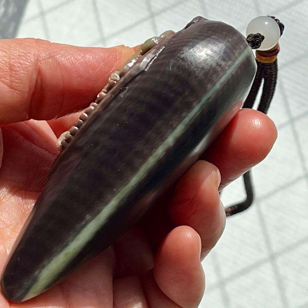 レア 天然石 パープル ローブジェイド 硬玉 ジェダイト 彫刻 魔除け 希少品