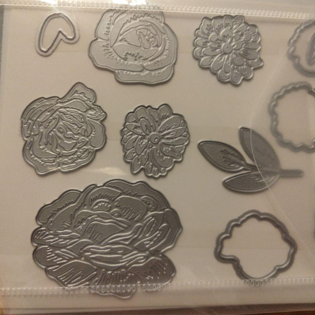 再値引き！未使用　繊細な薔薇スタンプ＆ダイ　スタンピンアップ