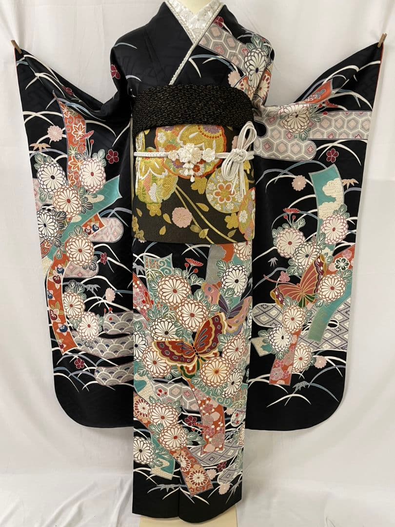 売約済み【WA-Modern】★★正絹　三越謹製　京友禅　振袖7点フルセット★★