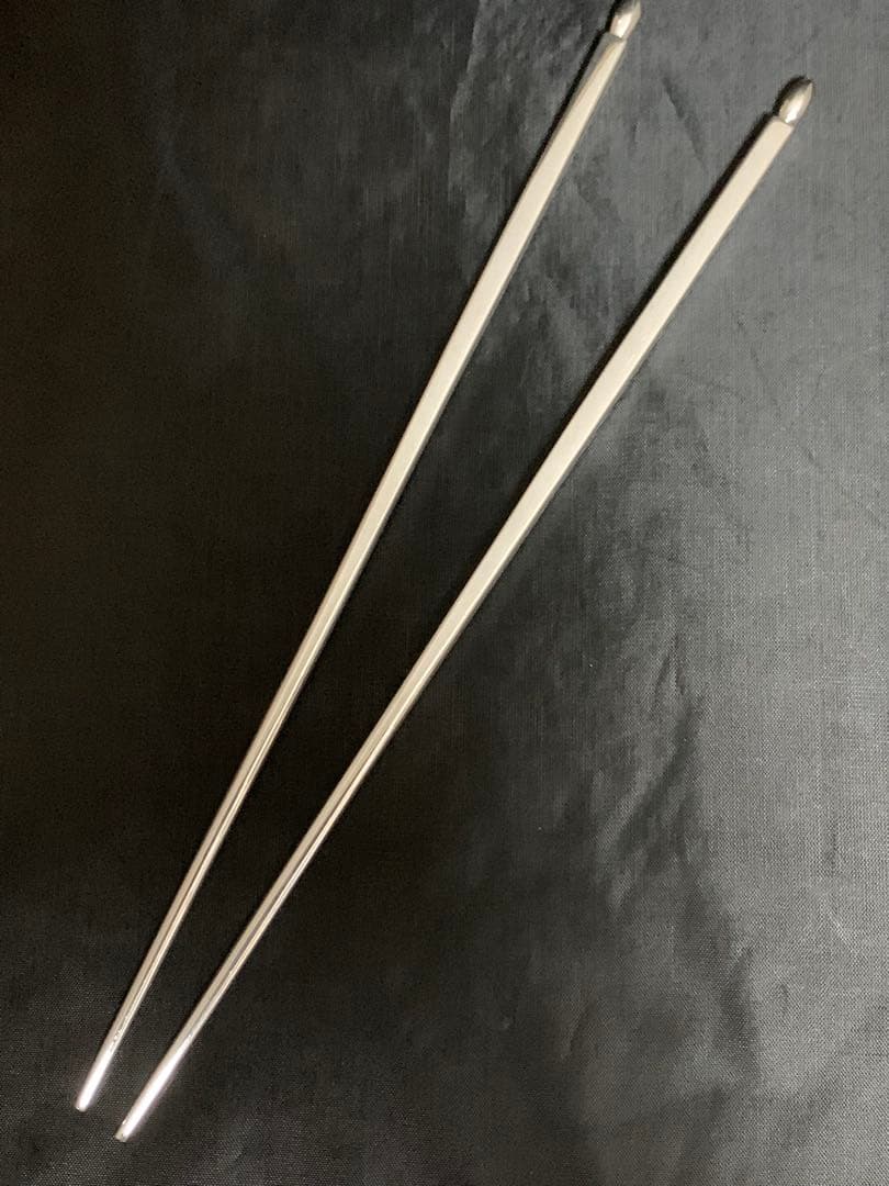 銀製 silver 南鐐金珠頭 火箸 浄富造 長さ22.6cm 重さ77g