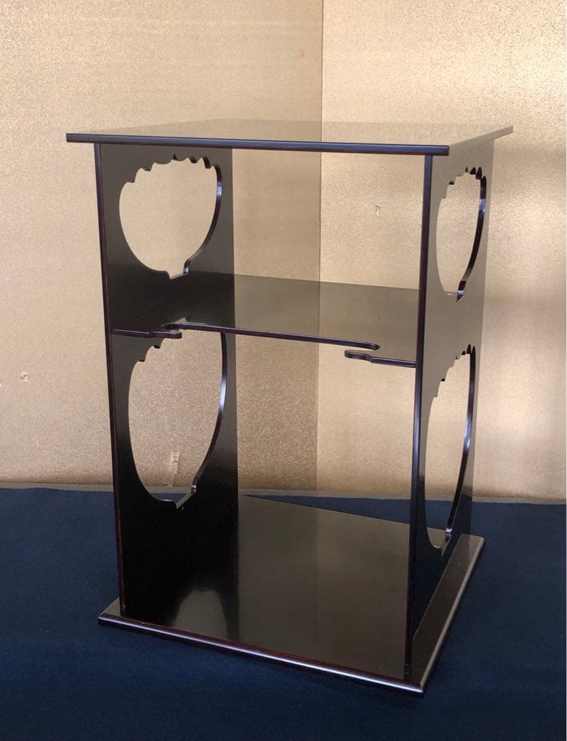 《R》茶道具 溜塗 水指棚 塗師表恵 共箱　260126く1