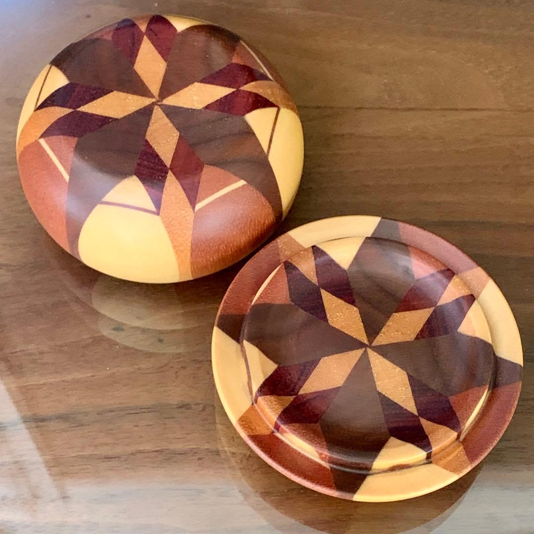 伝統工芸 箱根 寄木細工 「柿」　小物入れ