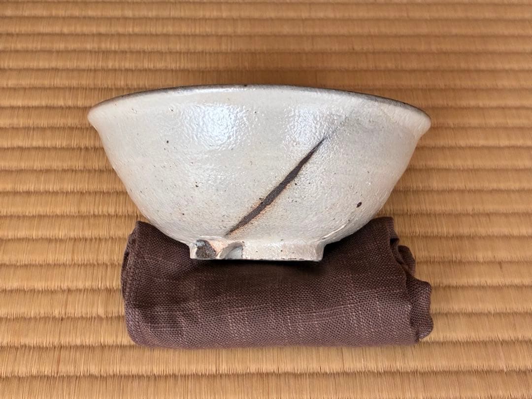 茶道具『粉引茶碗 銘「白馬」寺垣外窯 杉本貞光』大亀老師好の陶工　2026年干支