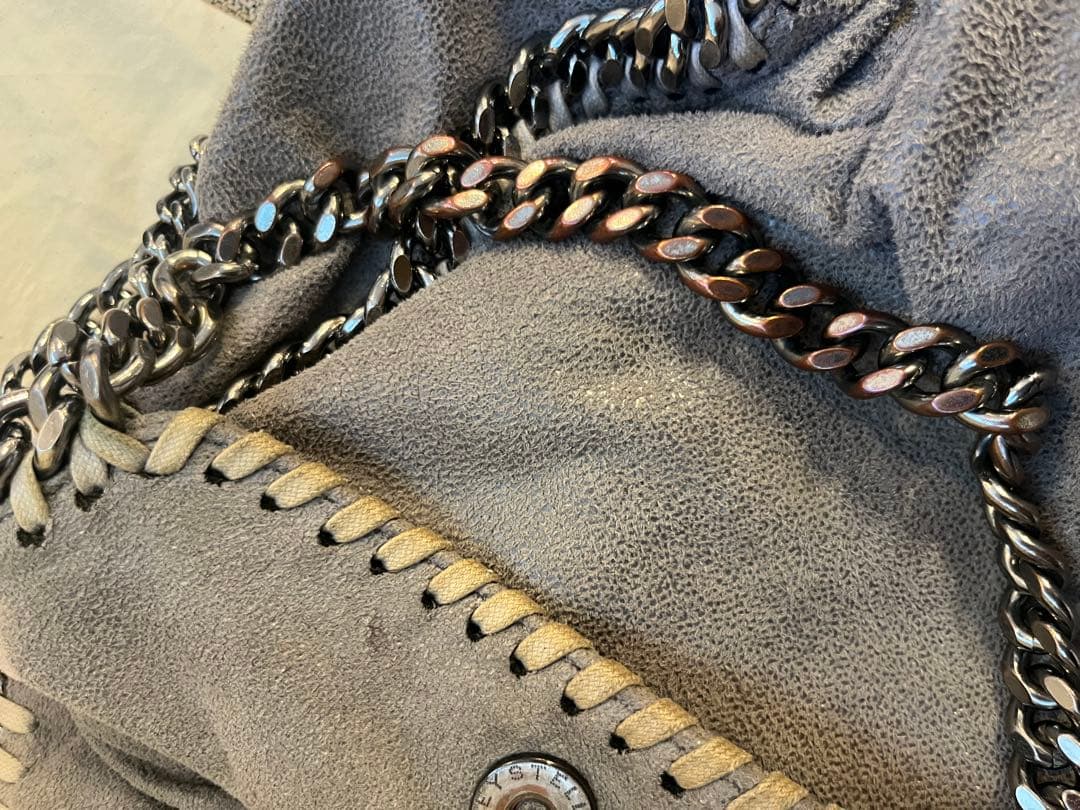 【大人気】ステラマッカートニーファラベラ グレー スエード ショルダーバッグ